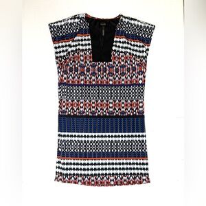 Laundry by Shelli Segal Multi- Color Tribal Print V-Neck Shift Dress Size XS